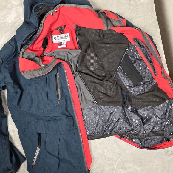 Columbia Titanium Interchange Ski Jacket Omni-Tech Mens XL Blue Gray - Picture 7 of 16